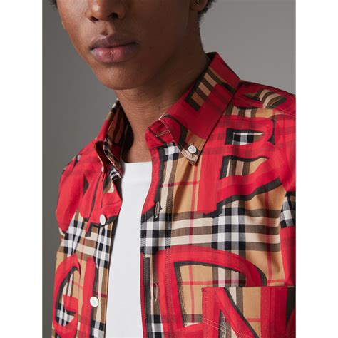 burberry graffiti shirt red|thomas burberry knit shirt.